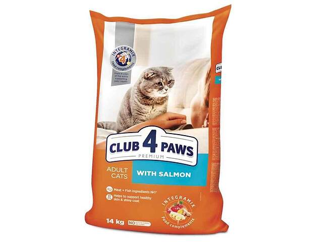 Club 4 Paws (Клуб 4 Лапы) Premium Adult Cat Salmon сухой корм с лососем для взрослых котов