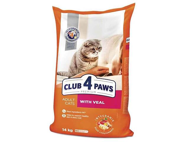 Club 4 Paws (Клуб 4 Лапы) Premium Adult Cat Veal сухой корм с телятиной для взрослых котов