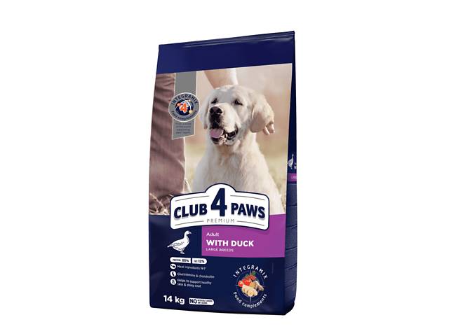 Club 4 Paws (Клуб 4 Лапы) Premium Adult Large Breed Duck сухой корм с уткой для взрослых собак больших пород