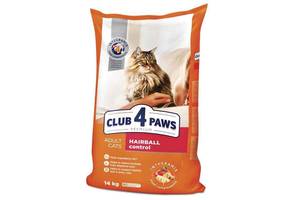 Club 4 Paws (Клуб 4 Лапы) Premium Hairball Control Adult Cat Chicken корм для котов выведения шерсти из ЖКТ