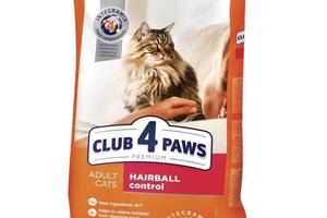 Club 4 Paws (Клуб 4 Лапы) Premium Hairball Control Adult Cat Chicken корм для котов выведения шерсти из ЖКТ