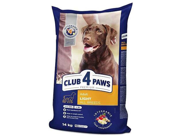 Club 4 Paws (Клуб 4 Лапы) Premium Light Adult All Breeds Chicken сухой корм с курицей для собак контроль веса