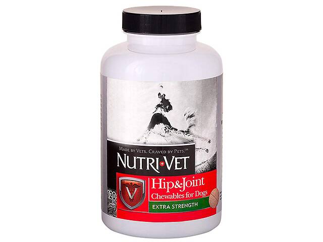 Добавка Nutri-Vet Hip&Joint Extra 2 уровень хондроитин-глюкозамин для связок и суставов с МСМ для собак 120 табл (669...