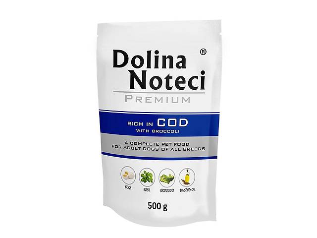 Dolina Noteci Premium (Долина Нотечи) консервы влажный корм для собак с треской и брокколи 500 г х 10 шт