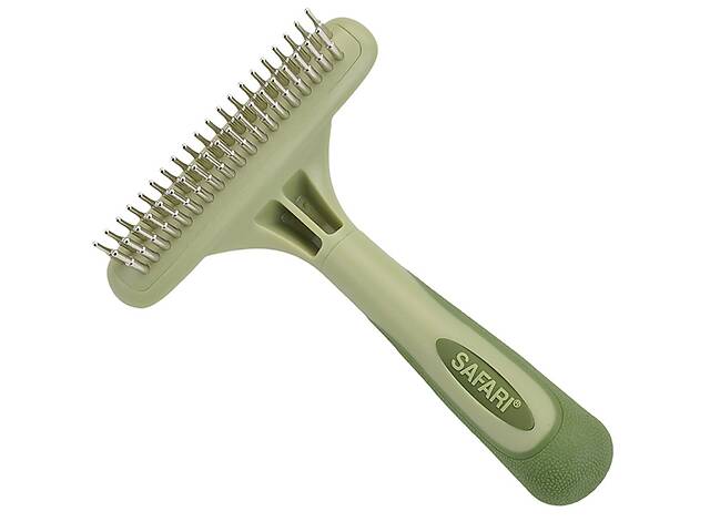 Двухрадные габли для подшерстка собак Safari Dog Rotating Pin Double Row Undercoat Rake 13 см Зеленый (76484961922)