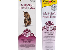 GimCat Malt-Soft Paste Extra (ДжимКэт Мальт Софт) Паста для выведения шерсти и моторики желудка для котов 200 г