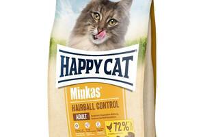 Happy Cat Minkas Hairball Control (Хэппи Кэт Минкас Хербал) корм для котов с птицей от комков шерсти в ЖКТ 4 кг.