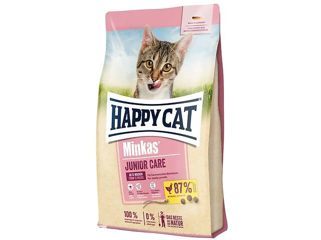 Happy Cat Minkas Junior Care (Хэппи Кэт Минкас Джуниор Кеа Птица) сухой корм для котят с 13 недели