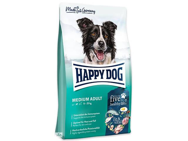 Happy Dog Medium Adult (Хэппи Дог Медиум Эдалт) сухой корм для взрослых собак средних пород 4 кг.