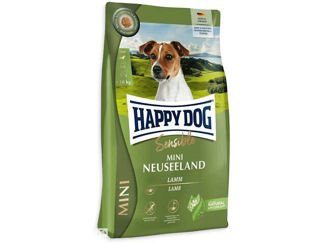 Happy Dog Mini Neuseeland (Хэппи Дог Мини Новая Зеландия) сухой корм без глютена для маленьких собак для ЖКТ 4 кг.