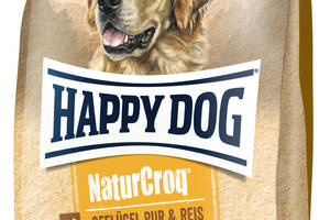 Happy Dog Naturcroq Geflugell Pur & Reis (Хэппи Дог Натур Крок Птица и Рис) сухой корм для взрослых собак 4 кг.