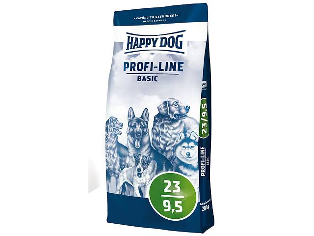 Happy Dog Profi-Line Basic 23/9,5 (Хэппи Дог Профи Лайн Базис) сухой корм для взрослых собак всех пород