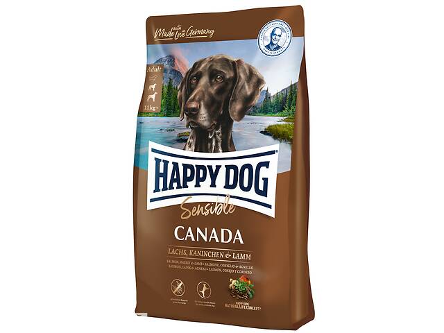 Happy Dog Sensible Canada (Хэппи Дог Сенсибл Канада) сухой корм без злаков для собак при аллергии на корм 12.5 кг.