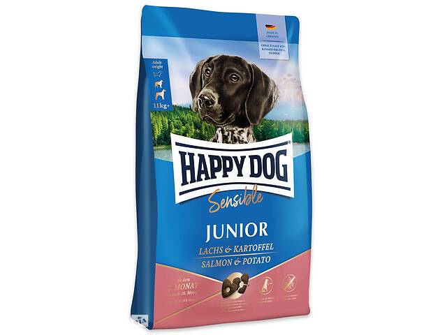 Happy Dog Sensible Junior Salmon Potato (Хэппи Дог Джуниор) корм для средних и больших щенков 7-18 месяцев