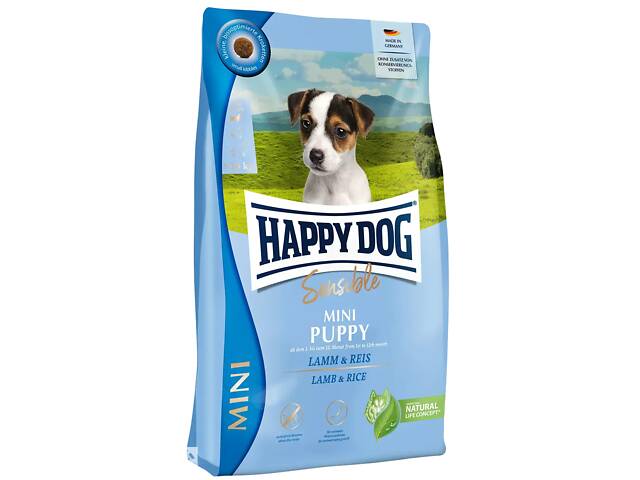 Happy Dog Sensible Mini Puppy (Хэппи Дог Мини Паппи) сухой корм для щенков маленьких пород с 4 недель 4 кг.