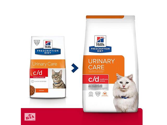 Hills PD Feline c/d Urinary Stress Chicken (Хиллс ПД Филайн ц/д Уринаре Стрес) для котов при цистите (ИЦК) 3 кг