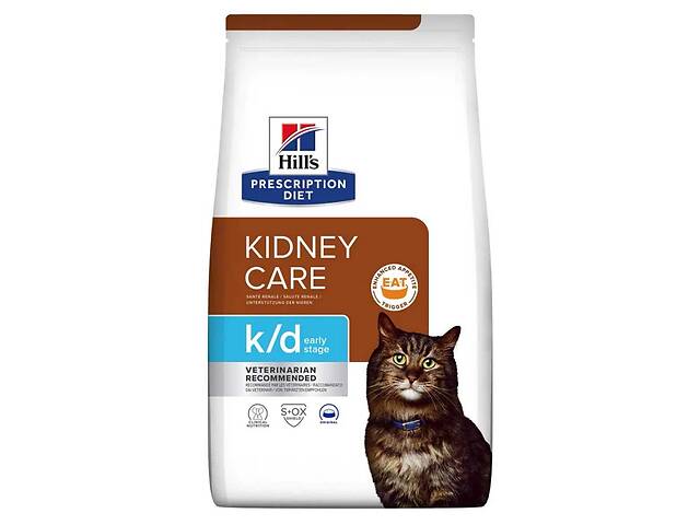 Hills Prescription Diet Feline k/d Early Stage (Хиллс к/д Курица) корм для котов для поддержки функции почек 3 кг.