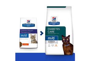 Hills Prescription Diet Feline m/d Chicken (Хиллс ПД Филайн м/д) для котов при сахарном диабете и ожирении 1.5 кг