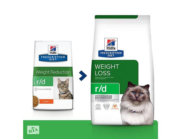 Hills Prescription Diet Feline r/d Chicken (Хиллс ПД Филайн р/д Курица) для котов при ожирении, для похудения 1.5 кг