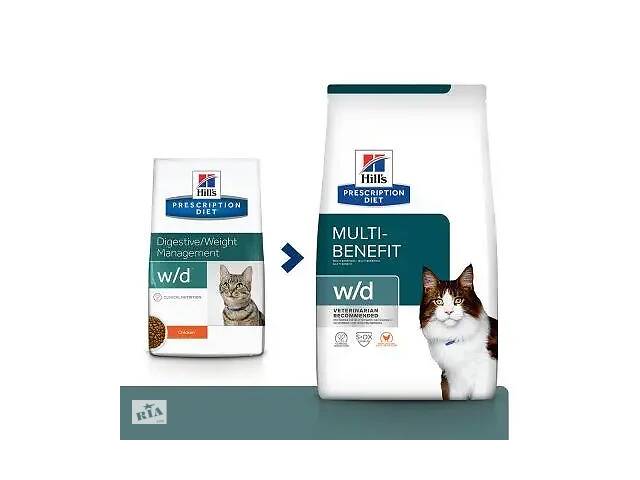 Hills Prescription Diet Feline w/d Chicken (Хиллс ПД Филайн в/д) для котов при сахарном диабете и ожирении 3 кг.