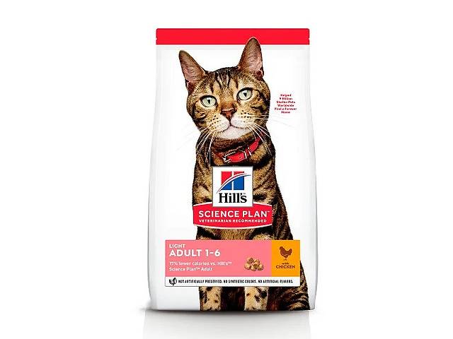 Hills Science Plan Feline Adult 1-6 Light Chicken (Хиллс СП Филайн Эдалт Лайт) для кошек склонных к ожирению