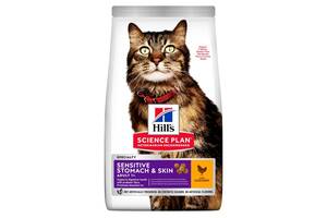 Hills SP Feline Adult 1+ Sensitive Stomach Skin Chicken (Хиллс СП Филайн Эдалт Сенсетив Стомак Скин) для кошек