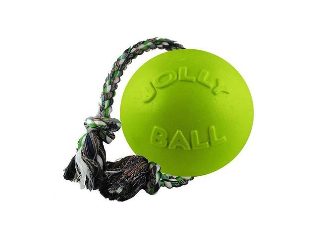 Jolly Pets ROMP-N-ROLL (Джолли Пэтс Ромп-н-Ролл) игрушка мяч с веревкой для собак Средний 16х40х16 см., Зеленый