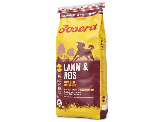 Josera Lamb & Rice (Йозера Ягненок и Рис) сухой корм для взрослых собак с умеренной энергией 15 кг.