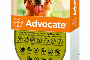 Капли противопаразитарные для собак от 10 до 25 кг Bayer Advocate 3 по 2,5 мл