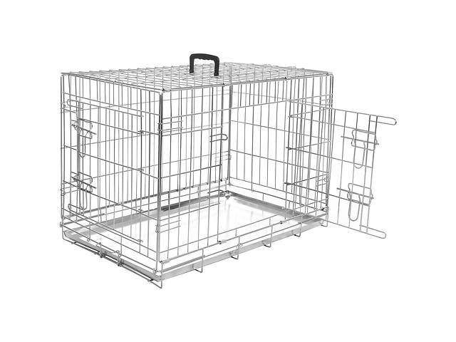 Клетка двухдверная для собак Flamingo Wire Cage Keo 63х43х49 см Silver (5415245006307)