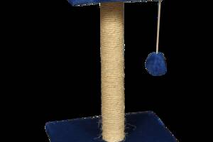Когтеточка (дряпка) Мур-Мяу 'Тройка' в джутовой веревке Синяя