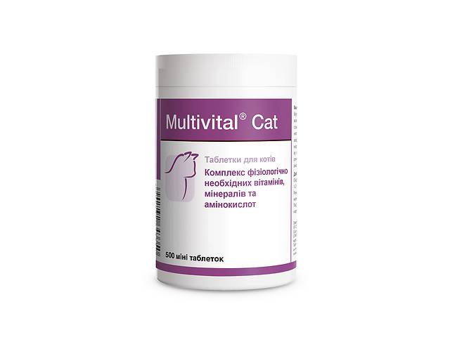 Комплексная витаминно-минеральная кормовая добавка для котов и кошек Dolfos Multivital Cat 500 таб