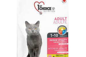 Корм 1st Choice Cat Adult Indoor Vitality сухой с куриицей для котов живущих в помещении 2.72 кг