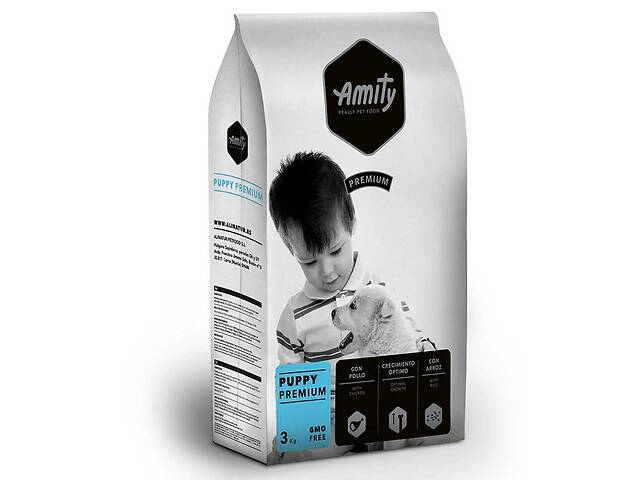 Корм Amity Puppy сухой с курицей для щенят всех пород 3 кг