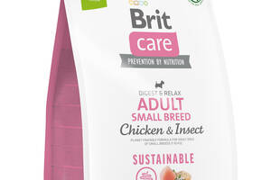 Корм Brit Care Adult Small Breed Chicken and Insect сухой с курицей и белком насекомых для взрослых собак малых пород...