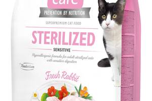 Корм Brit Care Cat Grain Free Sterilized Sensitive сухой с кроликом для стерилизованных кошек с чувствительным пищева...