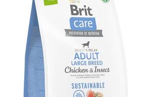 Корм Brit Care Dog Adult Large Breed Chicken and Insect сухой с куриицей и белком насекомых для взрослых собак крупны...