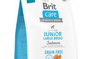 Корм Brit Care Grain Free Junior Large Breed Salmon беззерновой с лососем для молодых собак крупных пород 3 кг