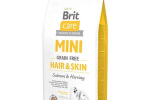 Корм Brit Care Grain Free Mini Hair Skin сухой беззерновой для собак малых пород для улучшения состояния кожи и шерст...