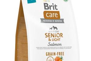 Корм Brit Care Grain Free Senior and Light Salmon сухой с лососем для пожилых собак 3 кг