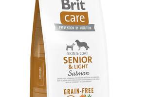 Корм Brit Care Grain Free Senior and Light Salmon сухой с лососем для пожилых собак 12 кг