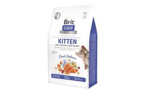 Корм Brit Care Kitten Gentle Digestion Strong Immunity сухой с лососем для укрепления иммунитета у котят 2 кг