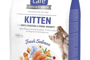 Корм Brit Care Kitten Gentle Digestion Strong Immunity сухой с лососем для укрепления иммунитета у котят 7 кг