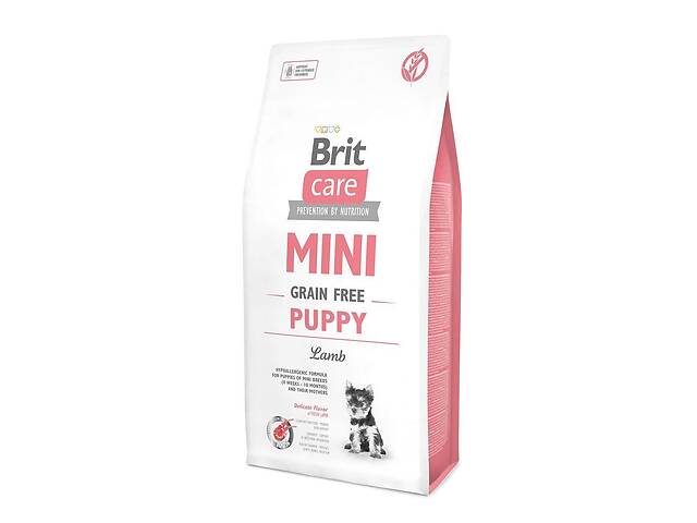Корм Brit Care Mini Grain Free Puppy Lamb гипоаллергенный беззерновой с мясом ягненка для щенков миниатюрных пород во...