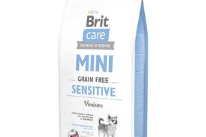 Корм Brit Care Mini Grain Free Sensitive гипоаллергенный беззерновой сухой с олениной для собак миниатюрных пород с ч...