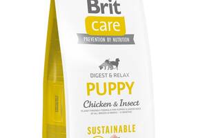Корм Brit Care Puppy Sustainable Chicken and Insect сухой с курицей и белком насекомых для щенят всех пород 12 кг