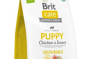 Корм Brit Care Puppy Sustainable Chicken and Insect сухой с курицей и белком насекомых для щенят всех пород 3 кг