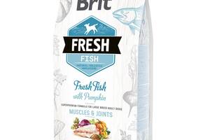 Корм Brit Fresh Fish with Pumpkin Adult Large Muscles Joints с рыбой и тыквой для взрослых собак 2.5 кг