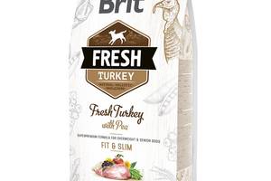 Корм Brit Fresh Turkey with Pea Adult Fit Slim сухой с индейкой для собак с избыточным весом 2.5 кг