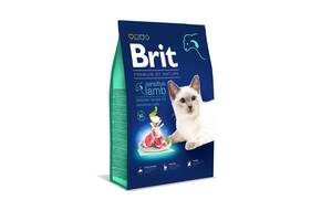 Корм Brit Premium by Nature Cat Sensitive сухой с ягненком для взрослых котов с чувствительным пищеварением 8 кг